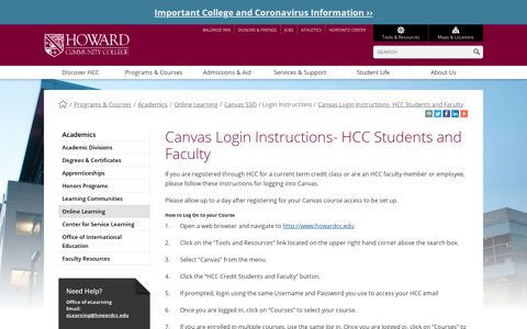 Canvas Login Instructions- HCC Students and Faculty ...