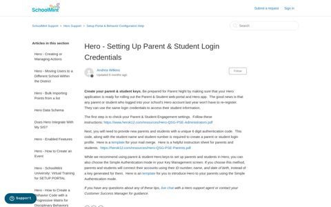 Hero - Setting Up Parent & Student Login Credentials ...