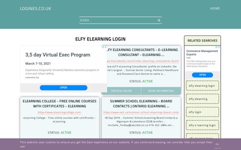 elfy elearning login - General Information about Login