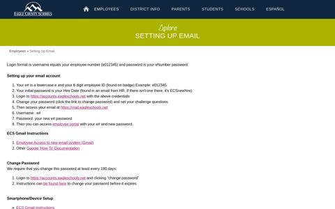 Setting Up Email | Eagle County Schools