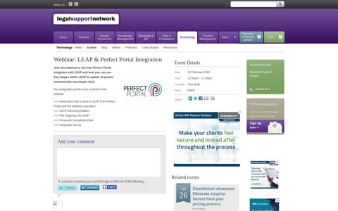 Webinar: LEAP & Perfect Portal Integration | Legal Support ...