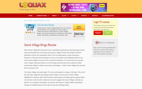 Game Village Bingo Has Closed | Recommended Alternatives ...