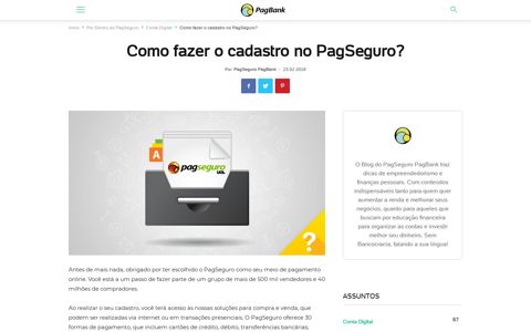 Como fazer o cadastro no PagSeguro? - Blog PagSeguro ...