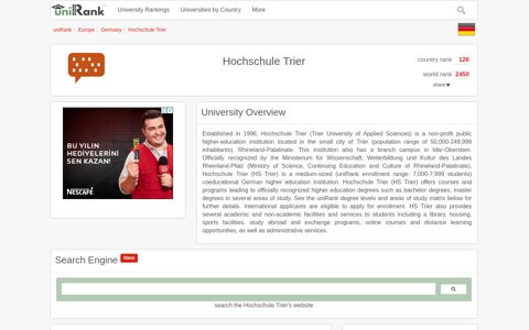 Hochschule Trier | Ranking & Review - uniRank