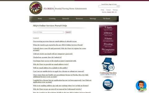 Florida Board of Nursing Home Administrators » MQA Online ...