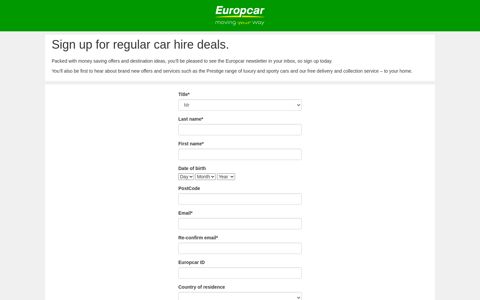Europcar Newsletter US