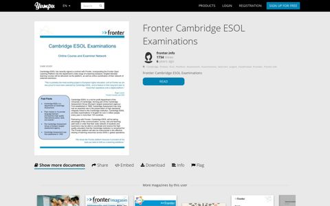 Fronter Cambridge ESOL Examinations