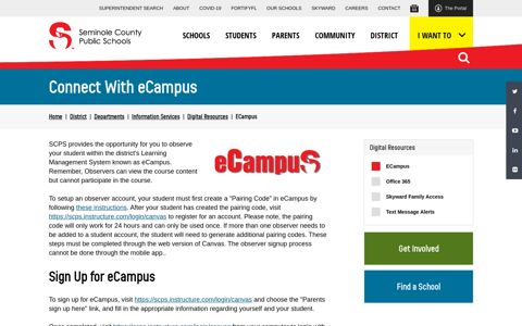 Connect With eCampus | Seminole County Public Schools