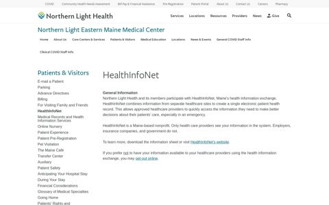 HealthInfoNet - Northern Light Health
