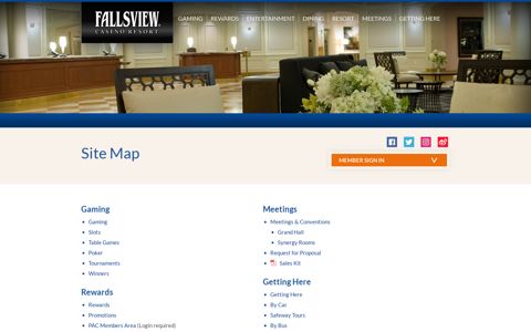 Site Map | Fallsview Casino Resort