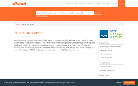 Free Virtual Servers - Hosting Partner Directory | cPanel, L.L.C.