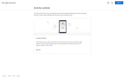 location activity controls - Google Account