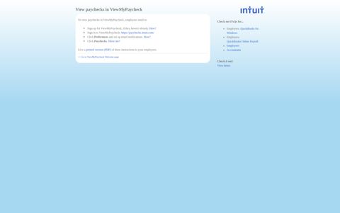 Welcome to ViewMyPaycheck! - Intuit