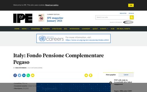 Italy: Fondo Pensione Complementare Pegaso | Country ...