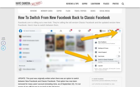 How To Switch Back to Classic Facebook Layout from New ...