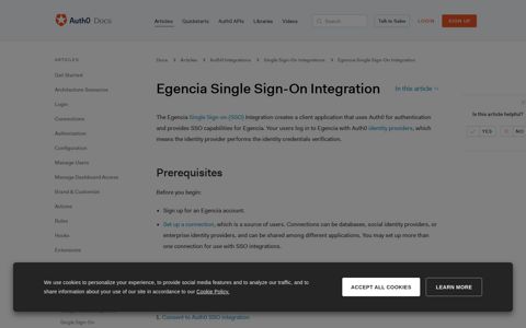 Egencia Single Sign-On Integration - Auth0