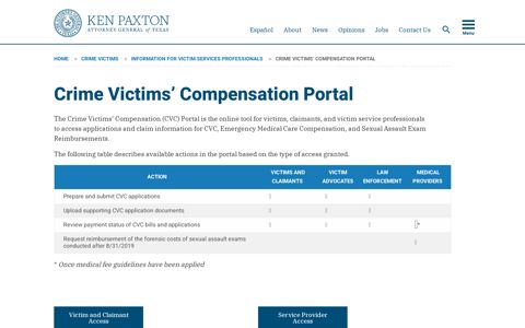 Crime Victims' Compensation Portal | Office of the Attorney ...