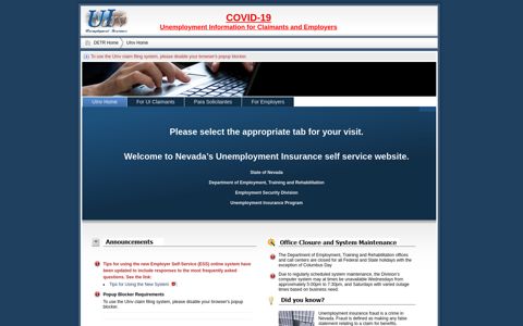 UInv - The Nevada Unemployment Insurance Claim Filing ...