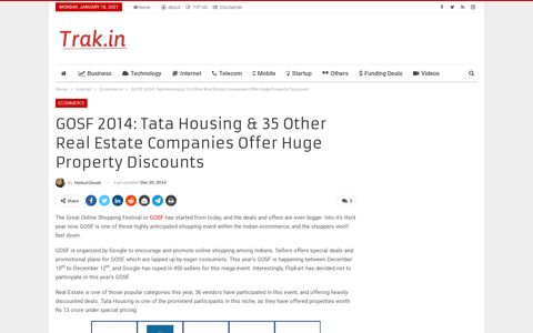 GOSF 2014: Tata Housing & 35 Other Real Estate Companies ...
