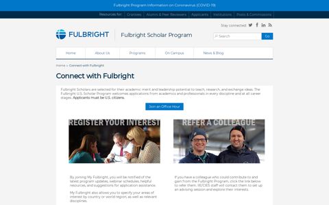 Connect with Fulbright | Fulbright Scholar Program