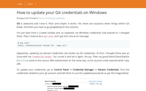 How to update your Git credentials on Windows - cmatskas