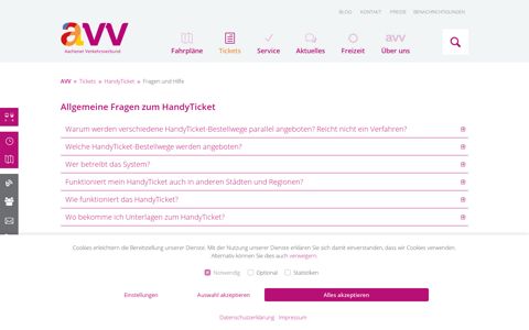 AVV Tickets HandyTicket Fragen und Hilfe