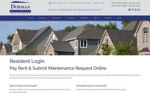 Tenant Login - Dorman Real Estate Management