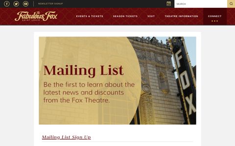 Email Sign Up | The Fabulous Fox Theatre