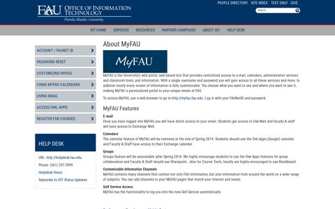 About MyFAU : Florida Atlantic University