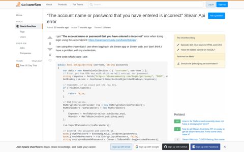 "The account name or password that you have entered is ...