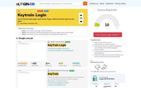 Keytrain Login - Find Login Page of Any Site within Seconds!