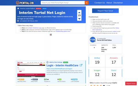 Interim Tortal Net Login - Portal-DB.live