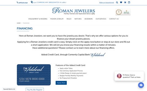 Finance Your Dream Jewelry at Roman Jewelers