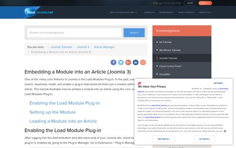 Embedding a Module into an Article (Joomla 3) - CloudAccess