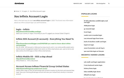 Xos Infinix Account Login ❤️ One Click Access