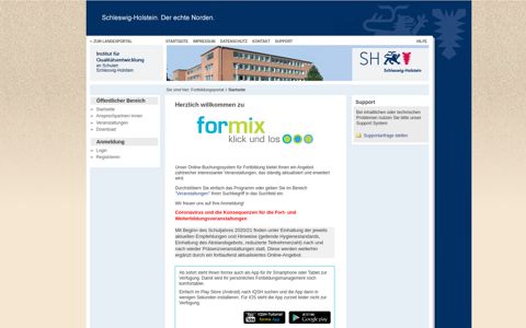 Formix App - Lehrerfortbildung in Schleswig-Holstein
