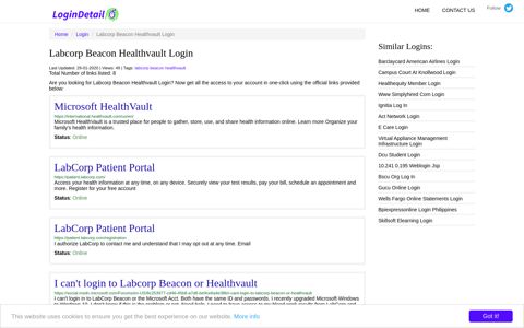 Labcorp Beacon Healthvault Login Microsoft HealthVault - https ...