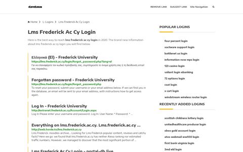 Lms Frederick Ac Cy Login ❤️ One Click Access - iLoveLogin