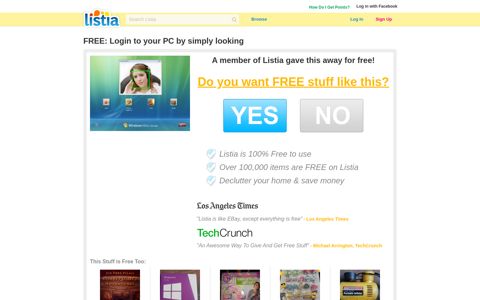 Free: Login to your PC by simply looking - Software - Listia ...