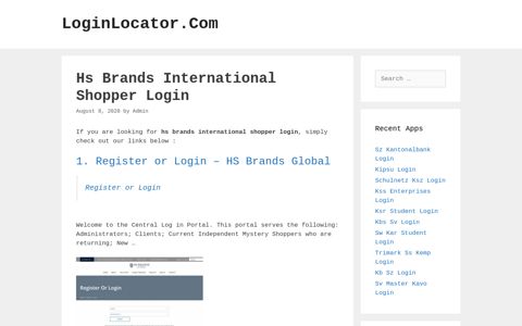 Hs Brands International Shopper Login - LoginLocator.Com