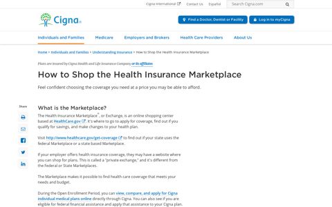 How to Shop the Health Insurance Marketplace | Cigna