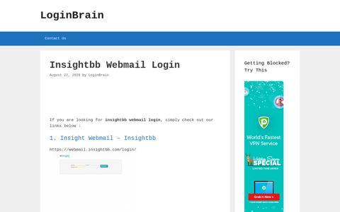 Insightbb Webmail - Insight Webmail - Insightbb - LoginBrain