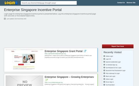 Enterprise Singapore Incentive Portal - Loginii.com