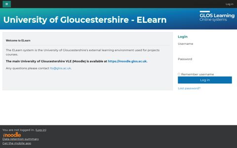 University of Gloucestershire - ELearn