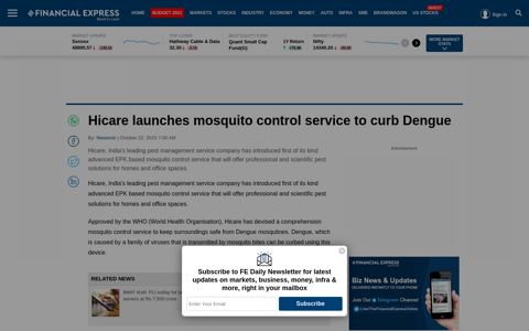 Hicare launches mosquito control service to curb Dengue ...