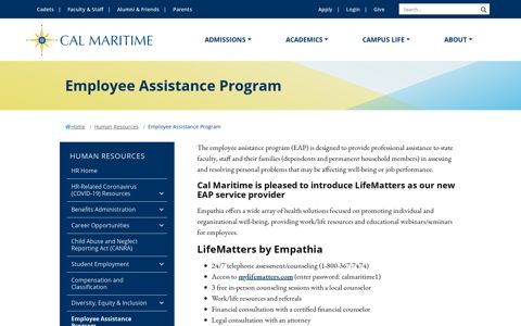 Employee Assistance Program - CSUM - Cal Maritime