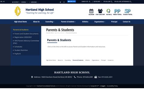 Parents & Students - Hartland High School