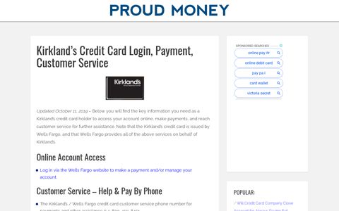 Kirkland's Credit Card Login, Payment, Customer Service ...