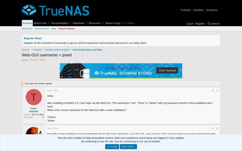 Web-GUI username + pswd | TrueNAS Community