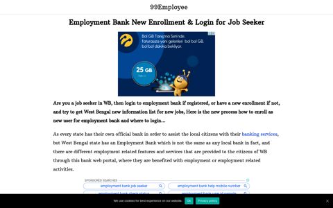 Employment Bank New Enrollment & Login for Job Seeker